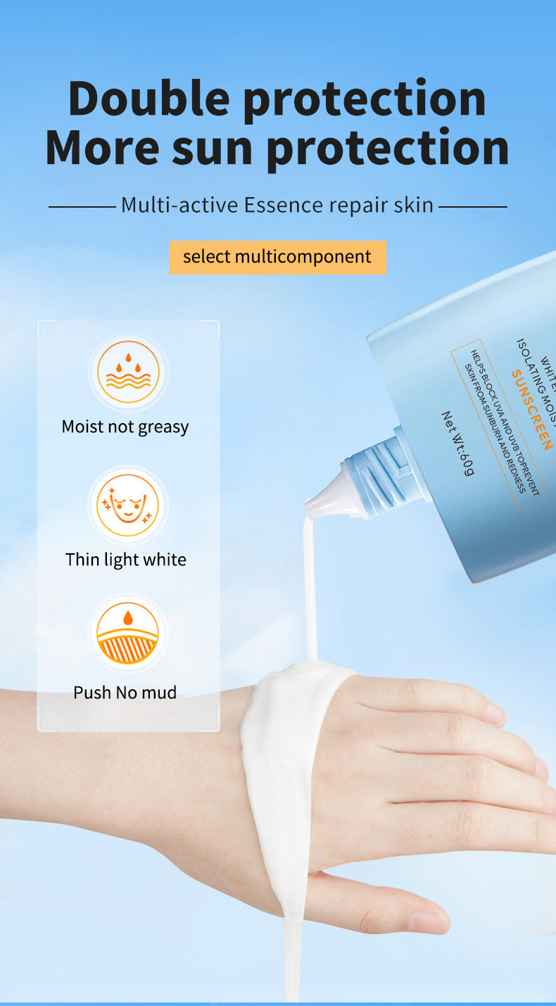 Whitening Sunscreen Cream Hot Sale on Thai E-commerce SPF50+No Makeup Moisturizing Cream60g Daily Beauty Makeup