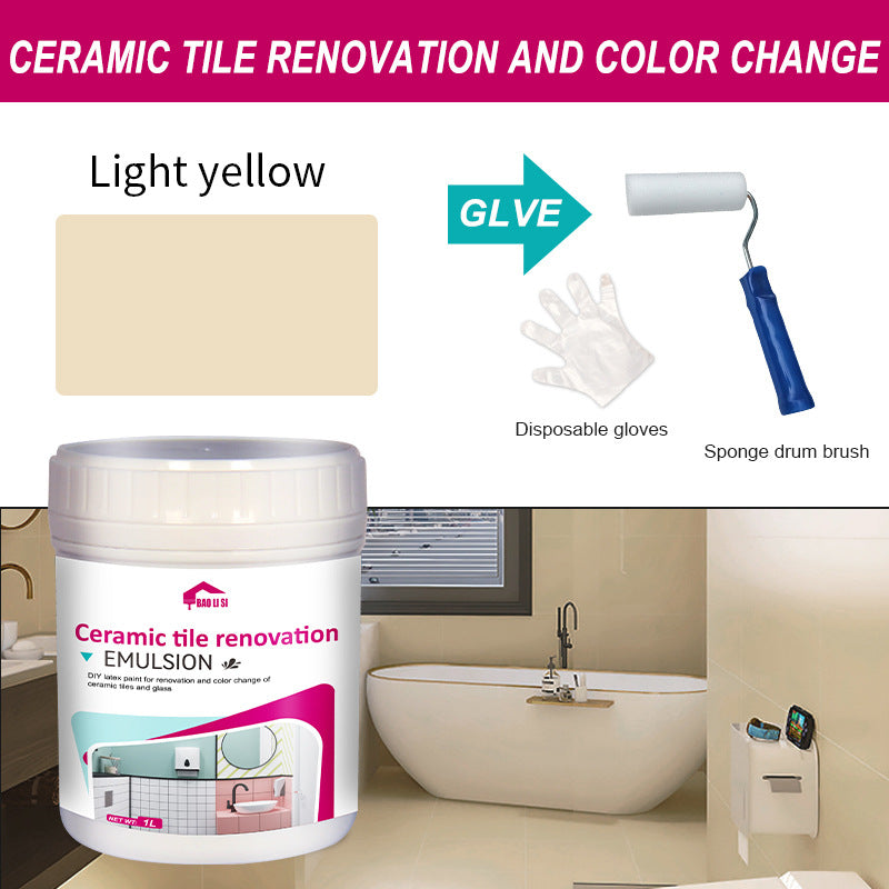 Water-Based Tile Paint Bathroom Floor Tile Color Change Renovation Coating Toilet Glass Wear-Resistant Waterproof Paint Matte