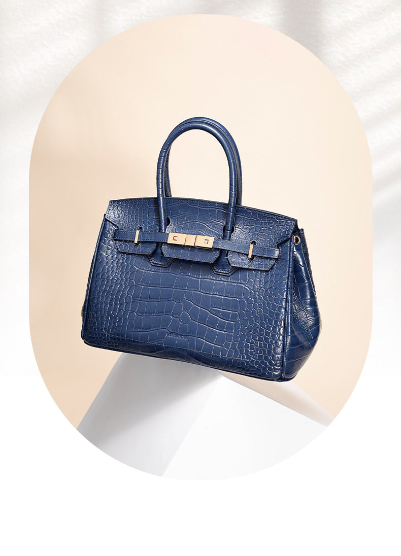 European and American New Style Platinum Bag Women Genuine Leather Handbag Fashion Women's Bag Crossbody Bag Niche Versatile Shoulder Bag Large Capacity