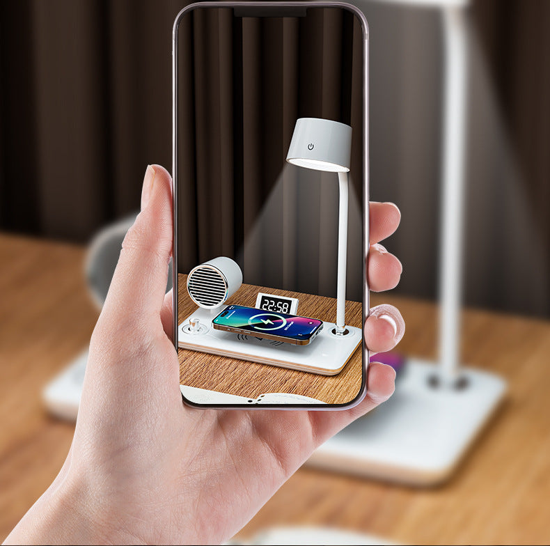 Creative Gift Night Light Multifunctional Desk Lamp Bluetooth Speaker Smartphone Wireless Charging Desk Lamp Atmosphere Light