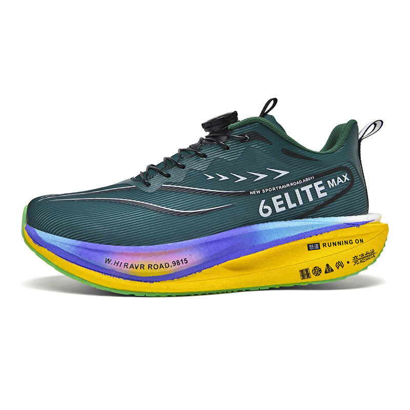 Feiteng6New Style Real Explosive Carbon Plate High Elastic Cushioning Running Shoes Luminous Casual fashion Couple Rotating Buckle Sneakers