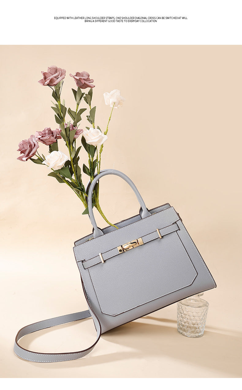 New Fashion Trendy Textured Kelly Bag for Women, Simple and Versatile European and American Style, Shoulder, Crossbody, and Handbag