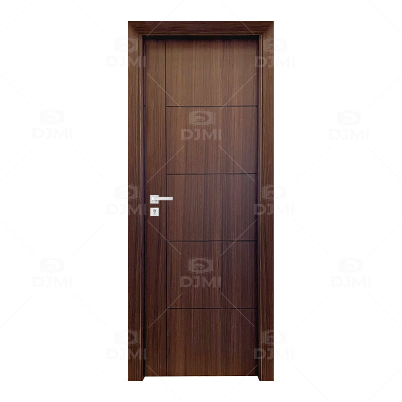 European Luxury Apartment Wooden Room Interior Doors Flush Series Wood Veneer MDF Wooden Door