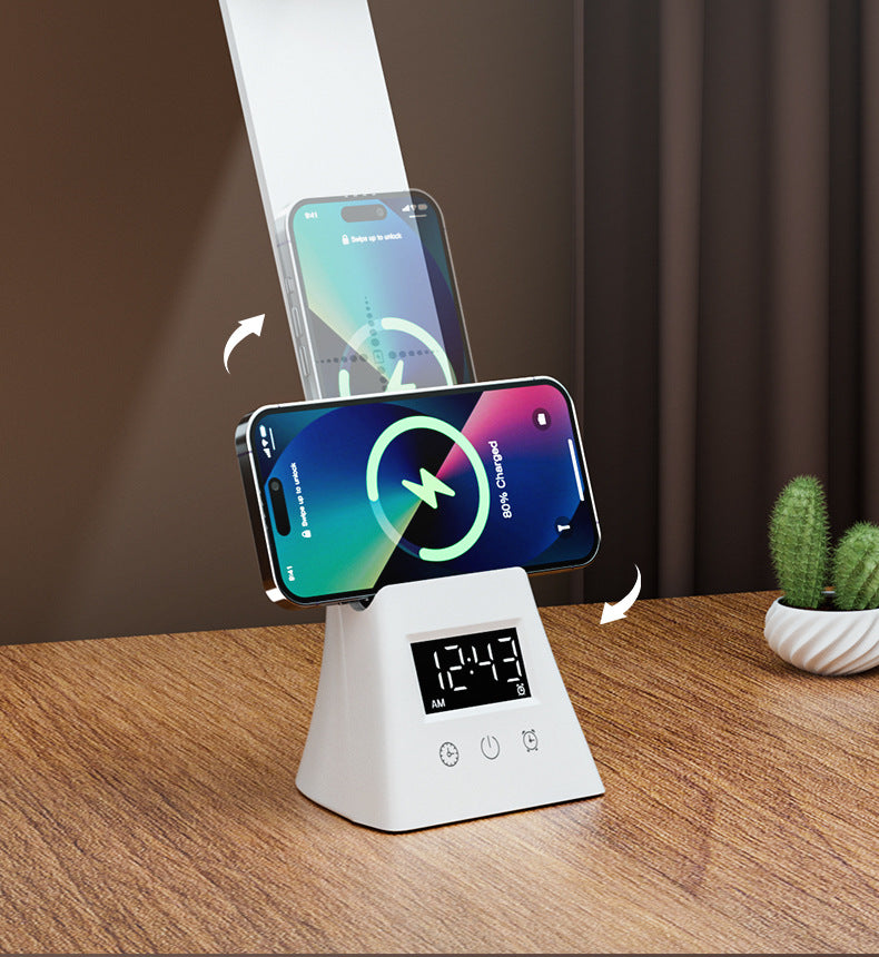 Desk Lamp for Students with Clock Alarm Creative Desktop Reading Lamp Dimmable Color Adjustable Student Dormitory Lamp
