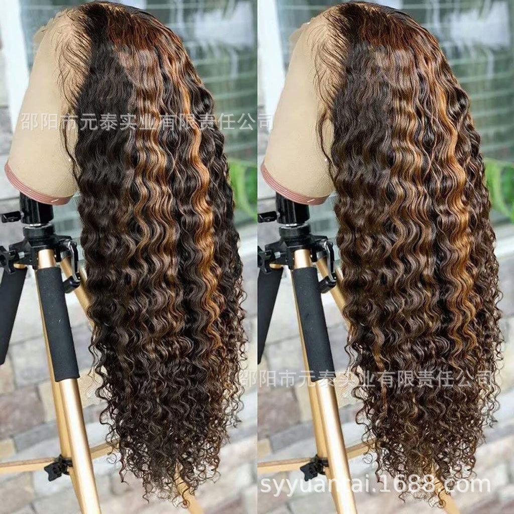 Allove Highlight Ombre Hair Invisible 13x4 Lace Front Wig