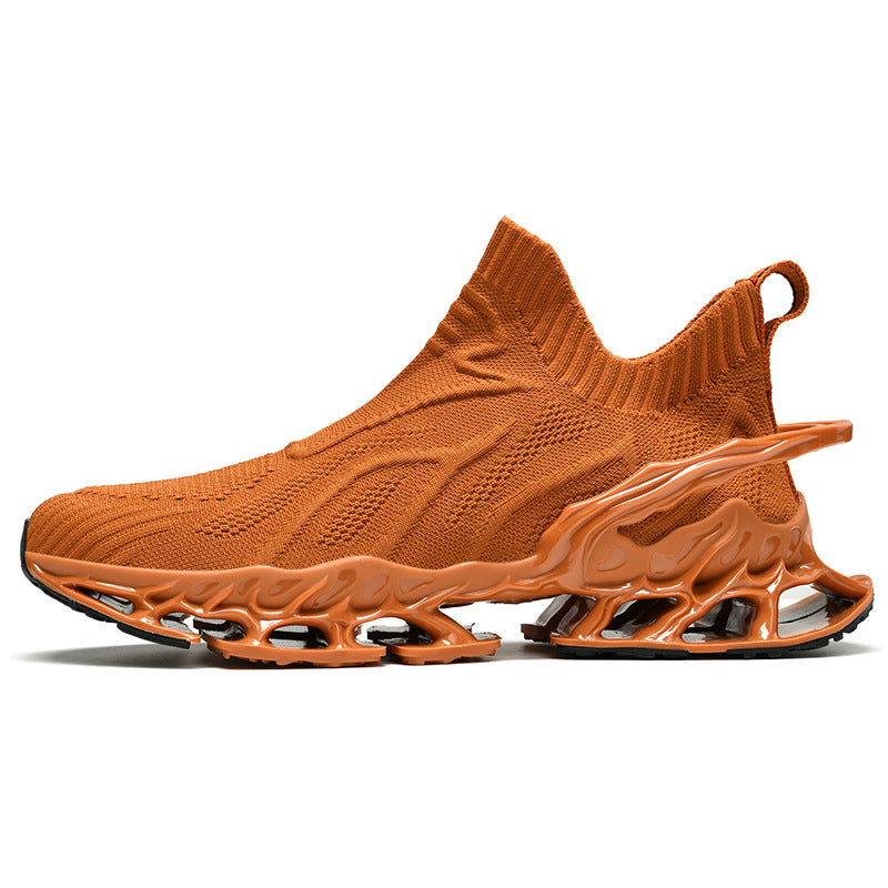 Summer Breathable Mesh Large Size Men's Shoes Trendy Mesh Shoes Men's Blade Running Shoes Sports Height-Increasing Flyknit Socks Trendy Shoes