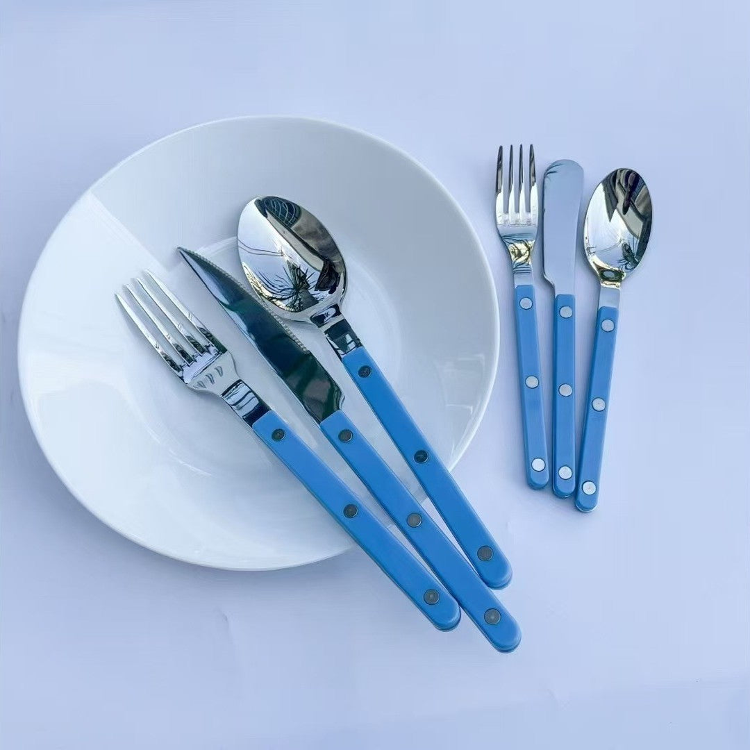 Stainless Steel Knife, Fork, and Spoon Three-Piece Set ins Wind Tableware Set Knife and Fork Cream Style Steak Western Knife and Fork Set