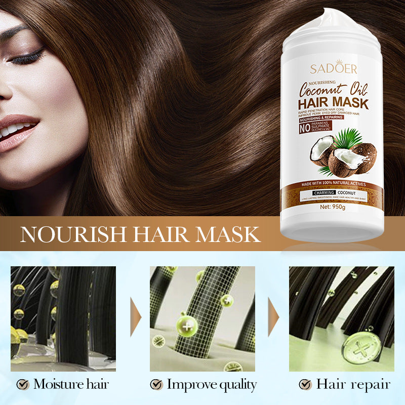 Coconut Nourishing Hair Mask950g SADOER Smooth and Fluffy Hair Conditioner  Wholesale