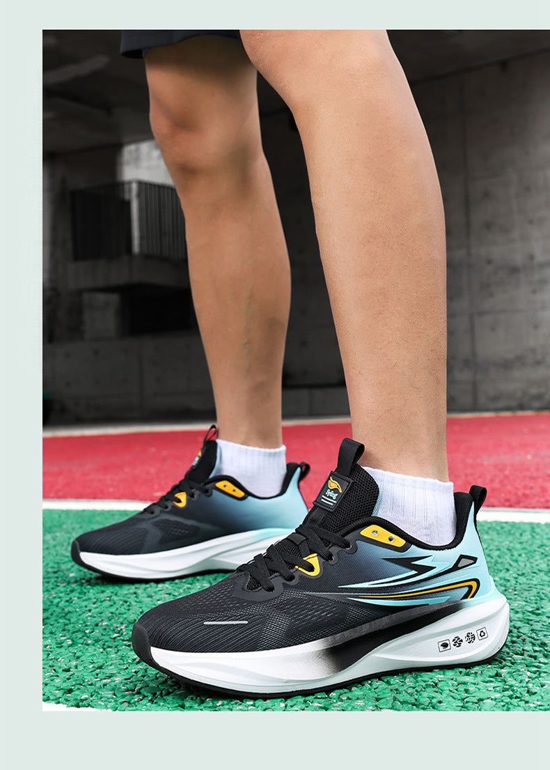 Summer New Jacquard Mesh Wear-resistant Breathable Sports Shoes Casual Comfortable Men's High Elastic Cushioning Youth Running Shoes