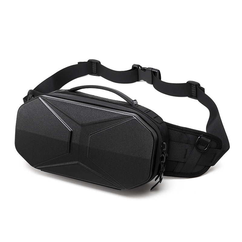 OZUKO Functional Waist Bag for Men PC Hard Shell Chest Bag Waterproof Trendy Sports Crossbody Multifunctional Waist Bag Wholesale