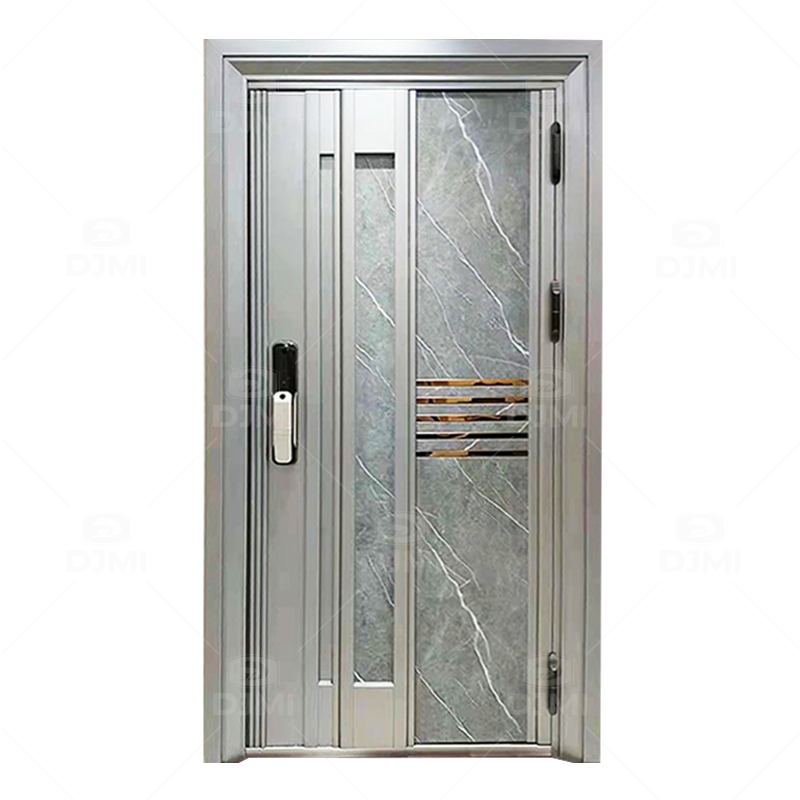 Bulk Order Customize Luxury Durable Security Armored Steel Door Main Entrance Front Door With Smart Door Lock