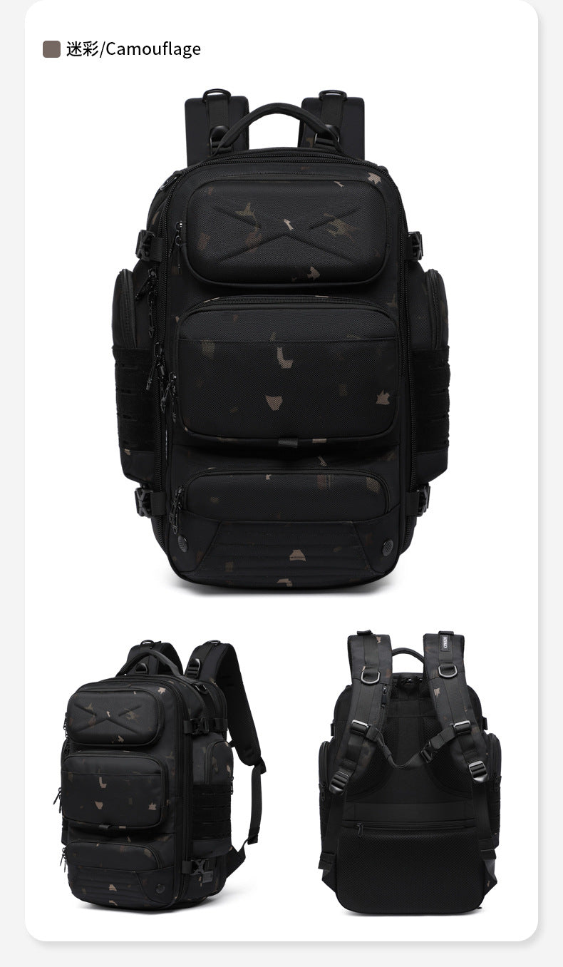 New Men's Backpack Large Capacity Short Distance Travel Backpack Outdoor Commuting Multifunctional Waterproof Tactical Computer Bag