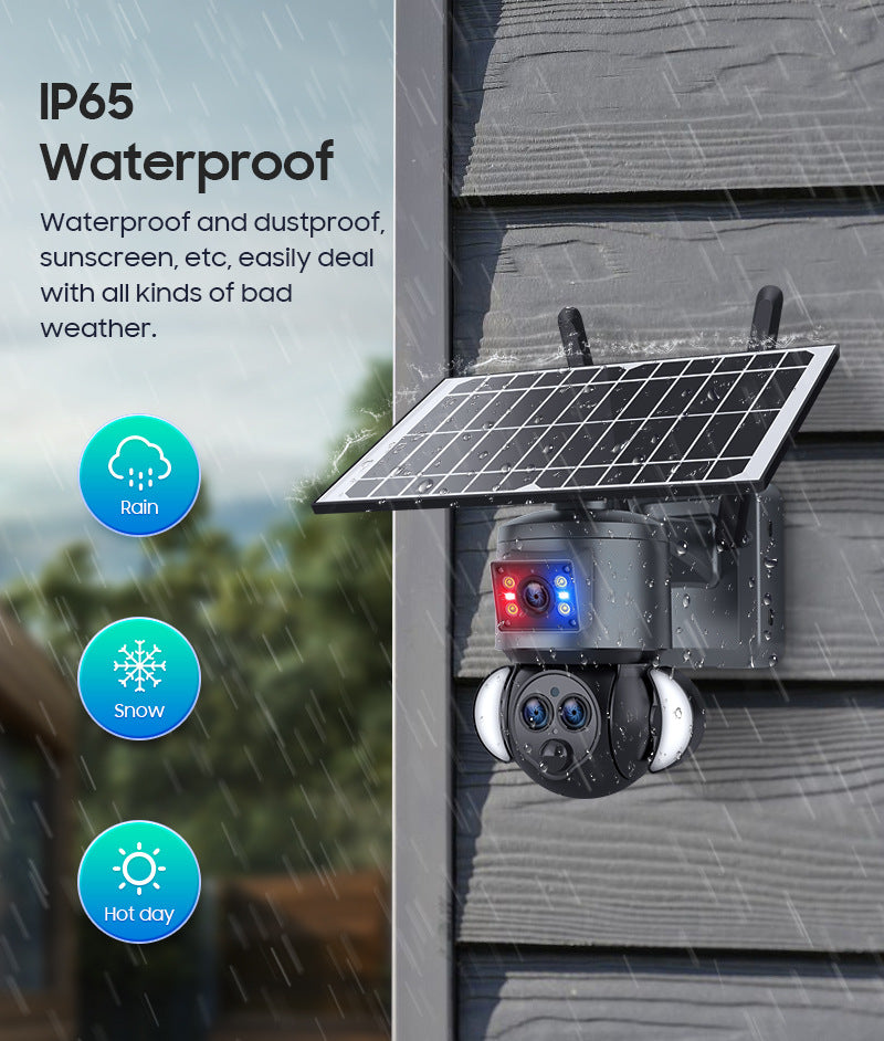 4G Solar Wide Angle Camera15Zoom6MP HD panoramic binocular camera for outdoor use