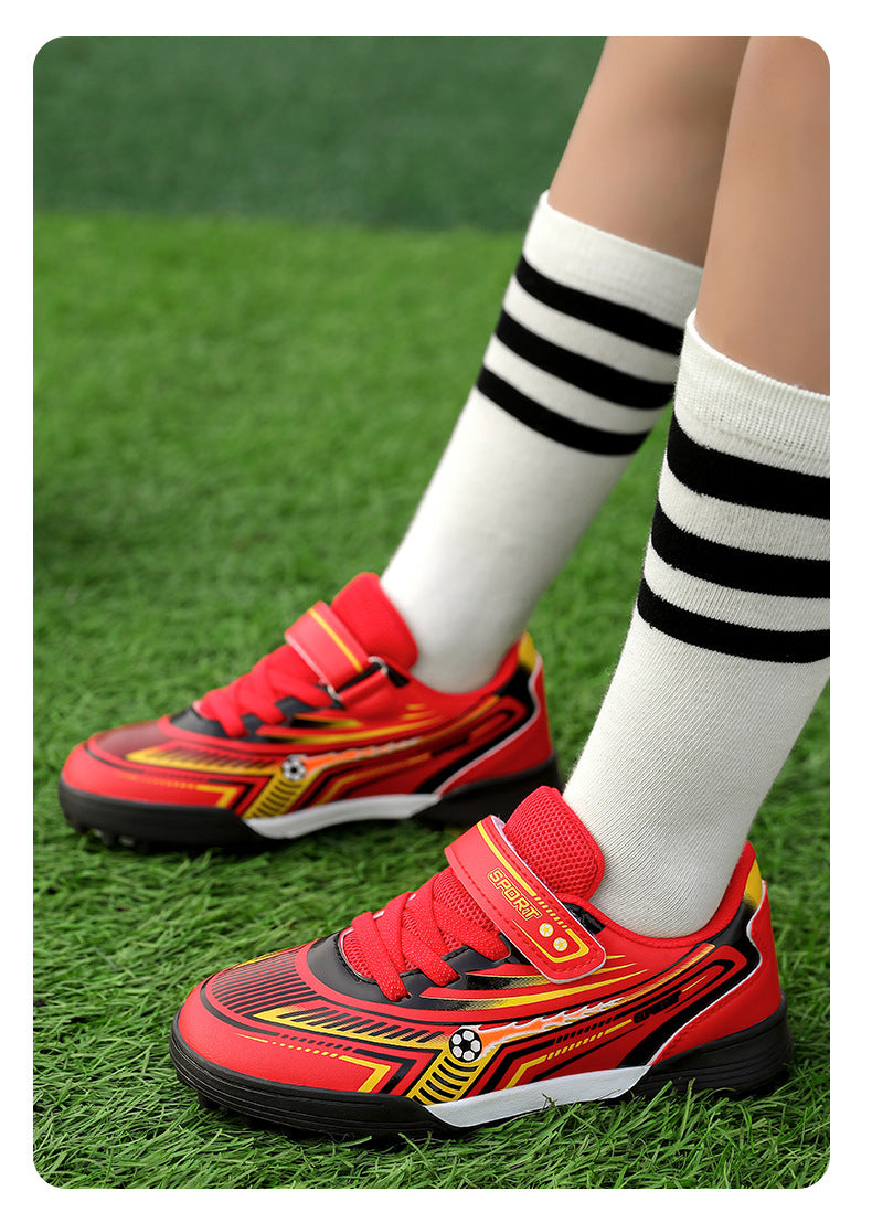 Professional Boys' Lightweight Breathable Training Shoes with Velcro for Primary and Secondary School Students2025Fashion Trendy Short Spike Sneakers