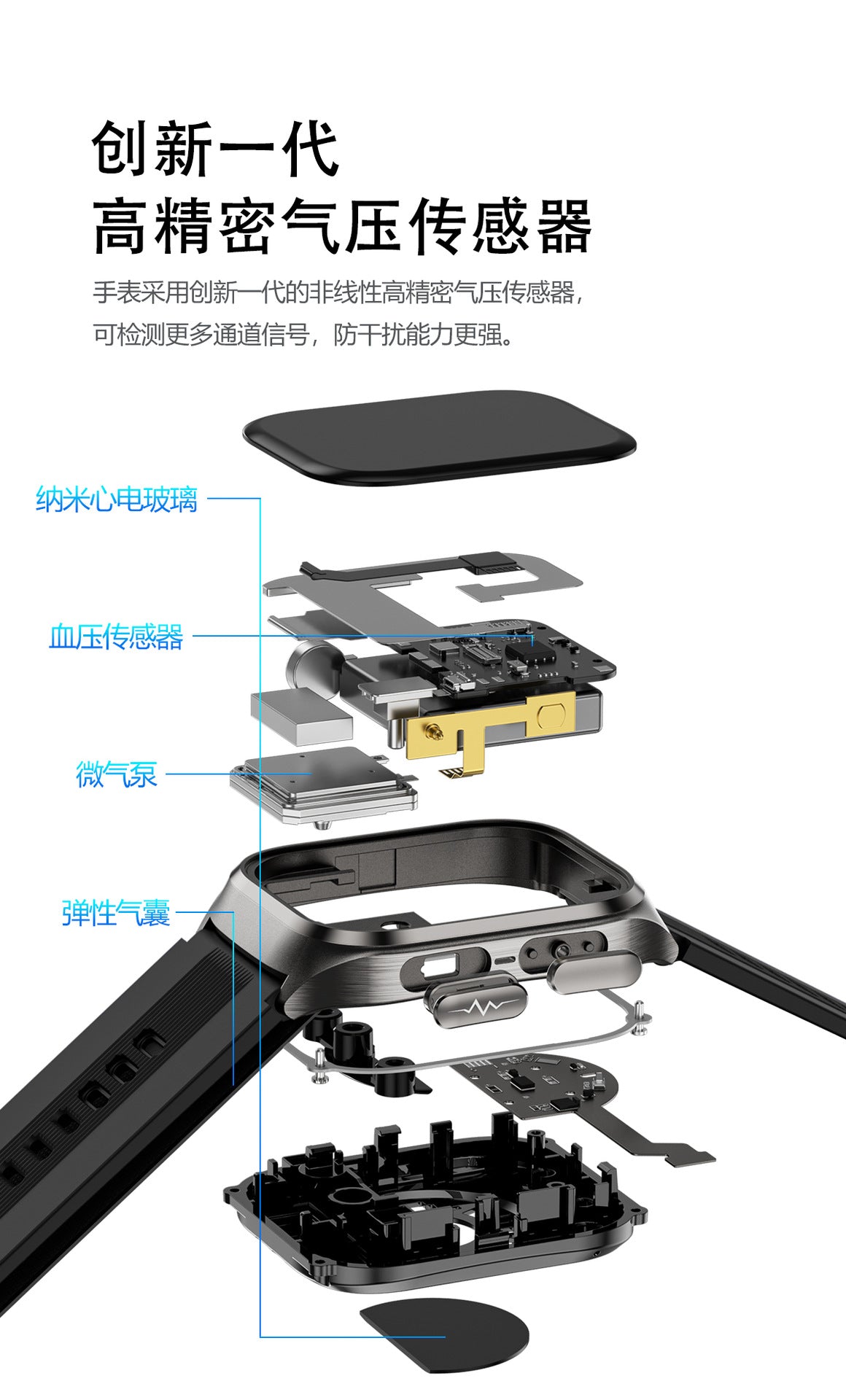 S17Smart Watch Air Pump Air Bag Blood Pressure Measurement ecg ECG NFC Bluetooth Call HD amoled Smart Watch