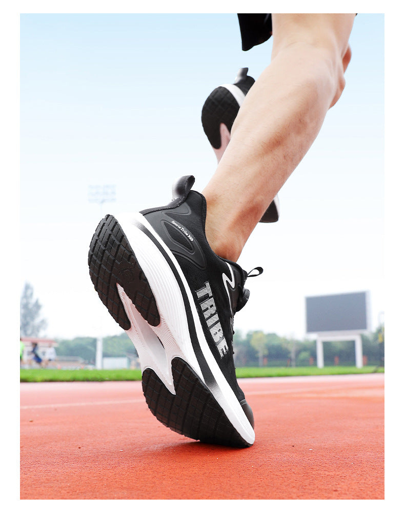 Full Palm Carbon Plate Running Shoes Mesh Ultra-Light Shock Absorption Men and Women Students Racing Jogging Sports Marathon Professional Running Shoes