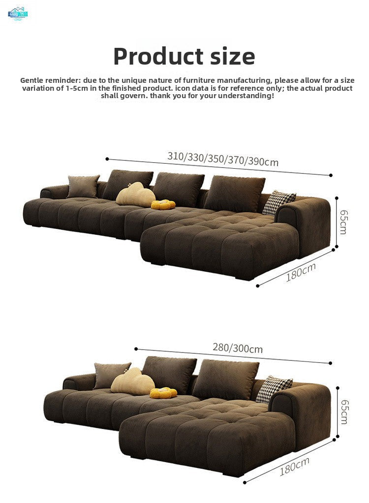 Modern Light Luxury Nordic Faux Fur Sofa Small Apartment Living Room Straight Row Chaise Cloud Puff Sofa Internet Celebrity Style
