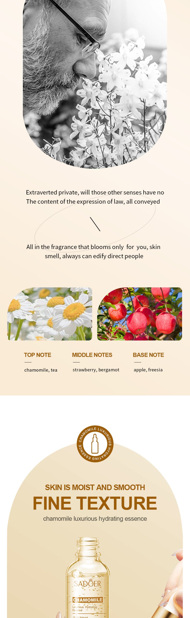 Plant Essence Serum SADOER Aloe Vera Rose Chamomile Hydrating Moisturizing  Foreign Trade Wholesale