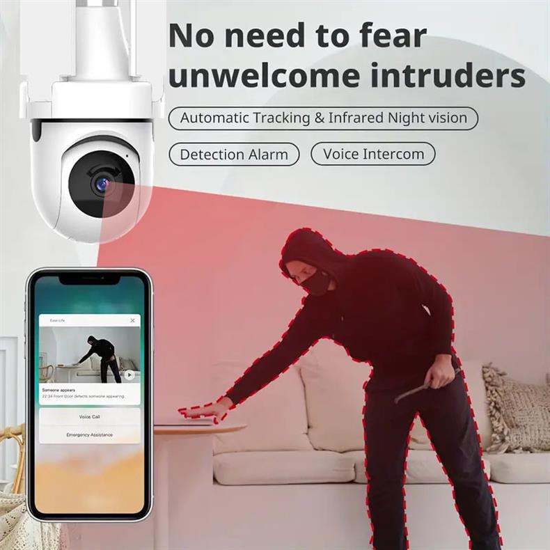Wireless Light Head Surveillance Camera 360360-Degree Panoramic Smart HD Three-Blade Fan-Shaped Surveillance Camera Light Head