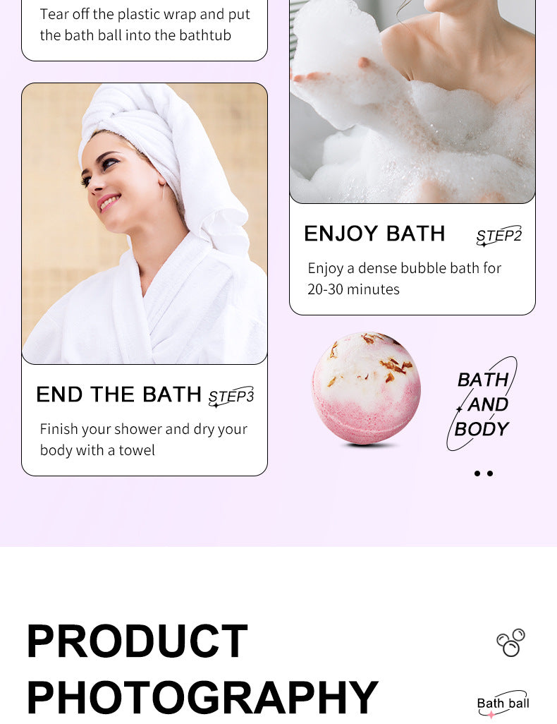 Dried Flower Explosive Bath Salt Ball100gSADOER Clean Fragrance Bath Ball  Wholesale