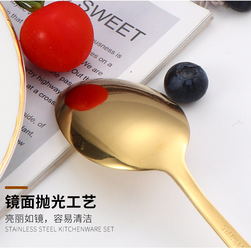 410Stainless Steel Tableware Hotel Restaurant Hammered Knife Fork Spoon24Set of Western Steak Knives and Forks