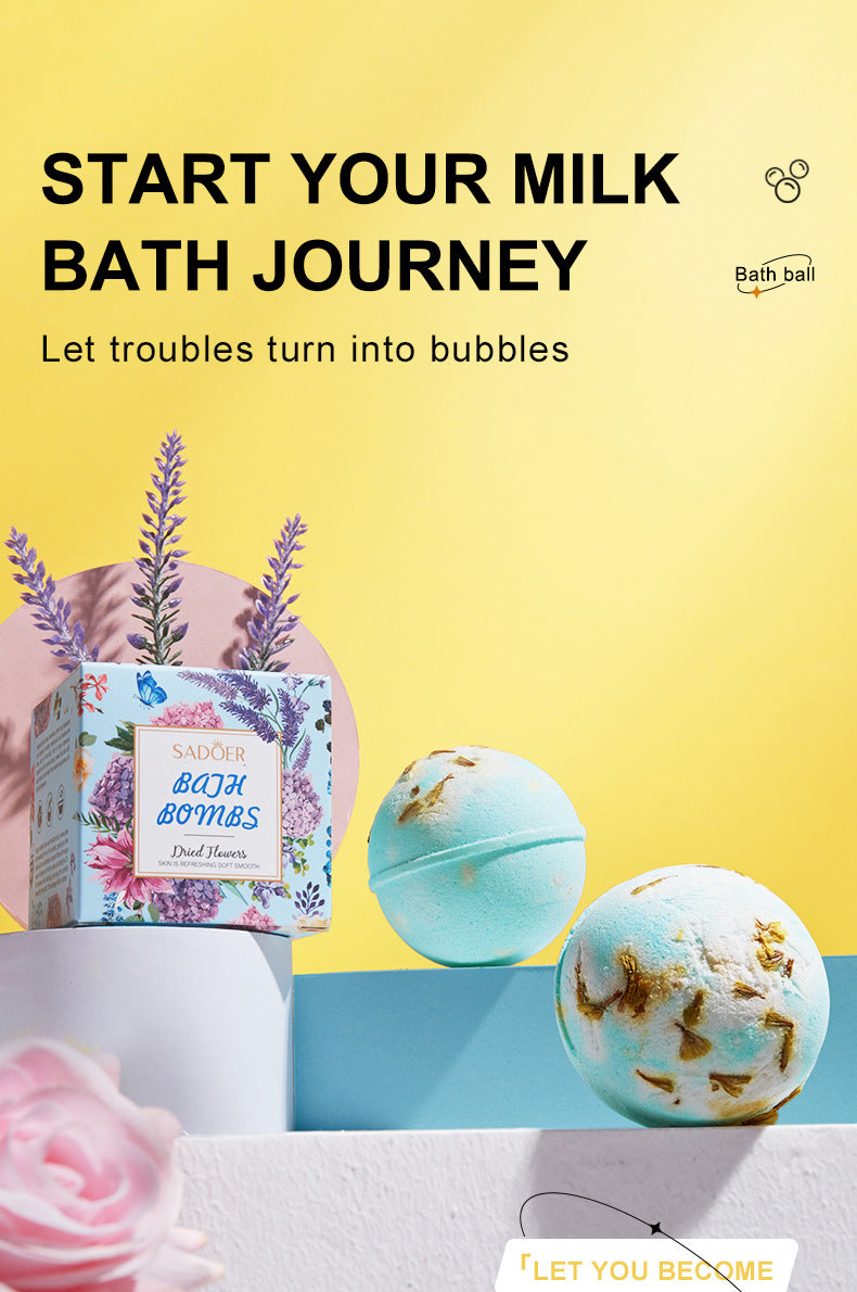 Dried Flower Explosive Bath Salt Ball100gSADOER Clean Fragrance Bath Ball  Wholesale