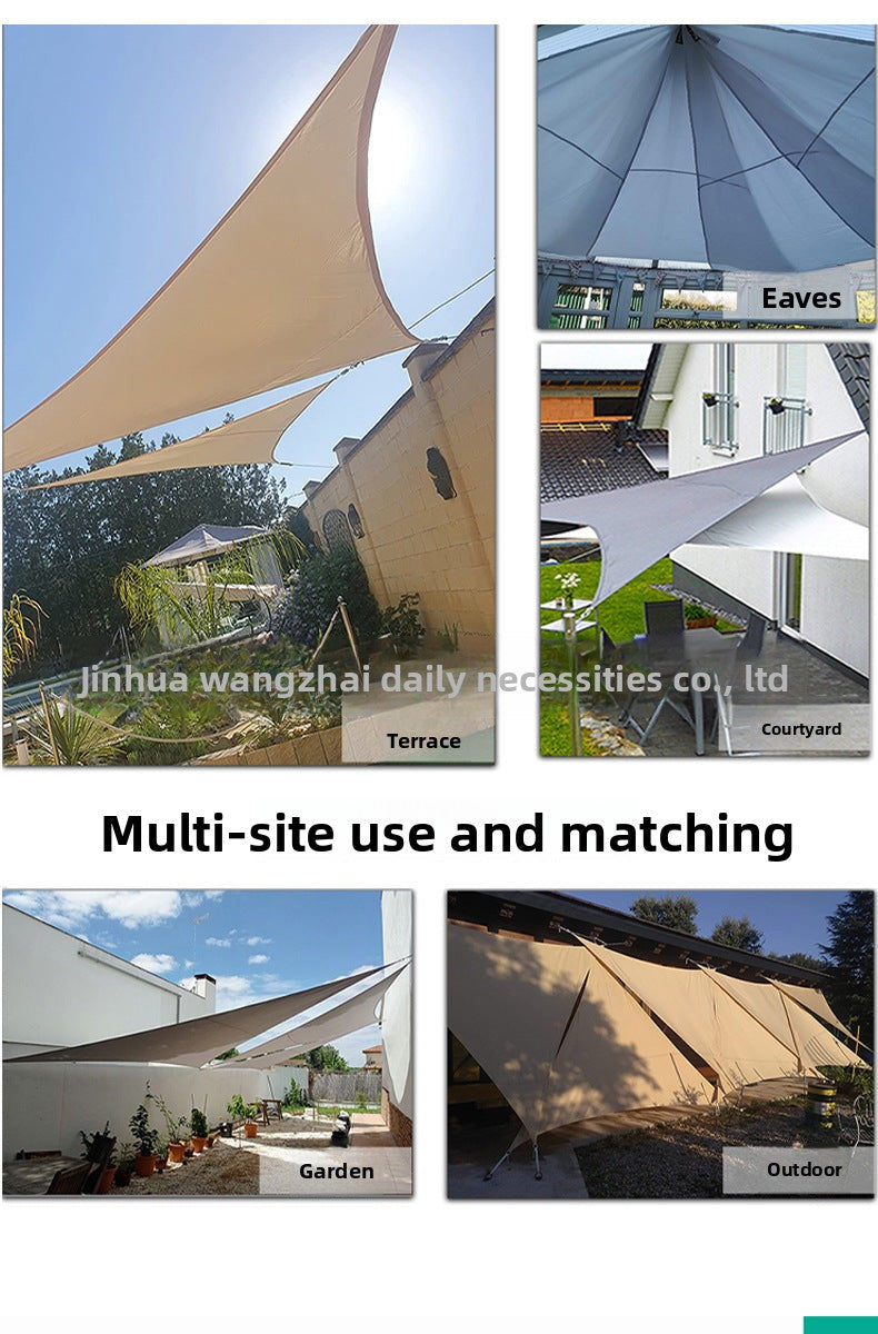 210D Courtyard Garden Rainproof Four-Corner Sunshade Sail Outdoor Sun Protection Balcony Waterproof Sunshade Sail Car Sunshade Awning
