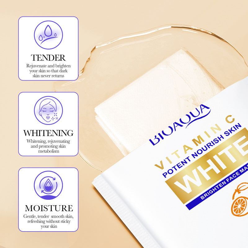 VC Whitening Mask BIOAOUA Vitamin C Hydrating, moisturizing, and brightening skin tone cross-border wholesale