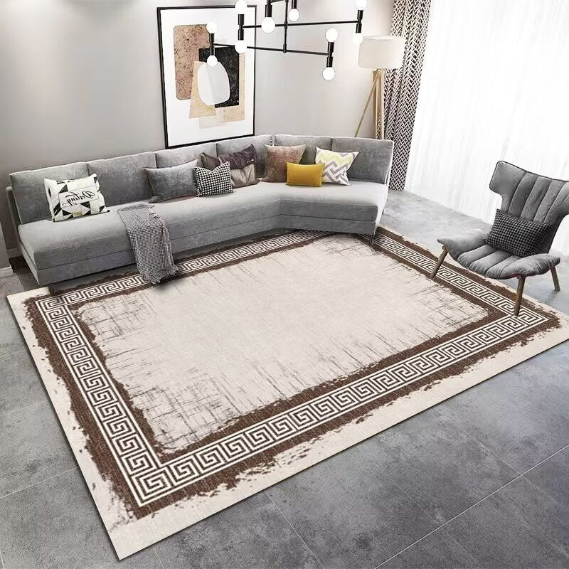 Living Room Carpet Stain-Resistant Easy Care Crystal Velvet Carpet Non-Slip Wear-Resistant Home Light Luxury Style Bedroom Bedside Rug Full Coverage