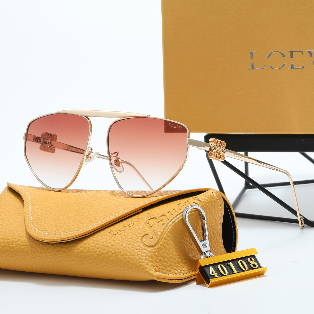 25European and American Style Women's Cat Eye Outdoor Street Photography Glasses Internet Celebrity Irregular Sunglasses Fashionable Metal Sunglasses Trendy
