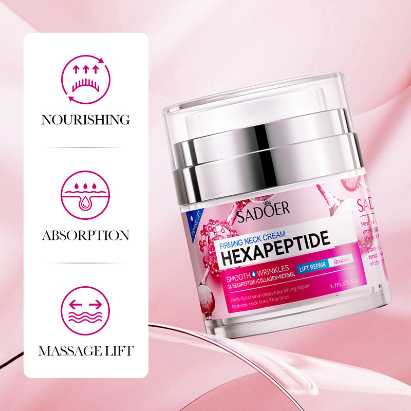 Six Peptide Neck Cream50g SADOER Tightening, Hydrating, Skin Rejuvenation, Fine Line Tightening, Cross-Border Wholesale