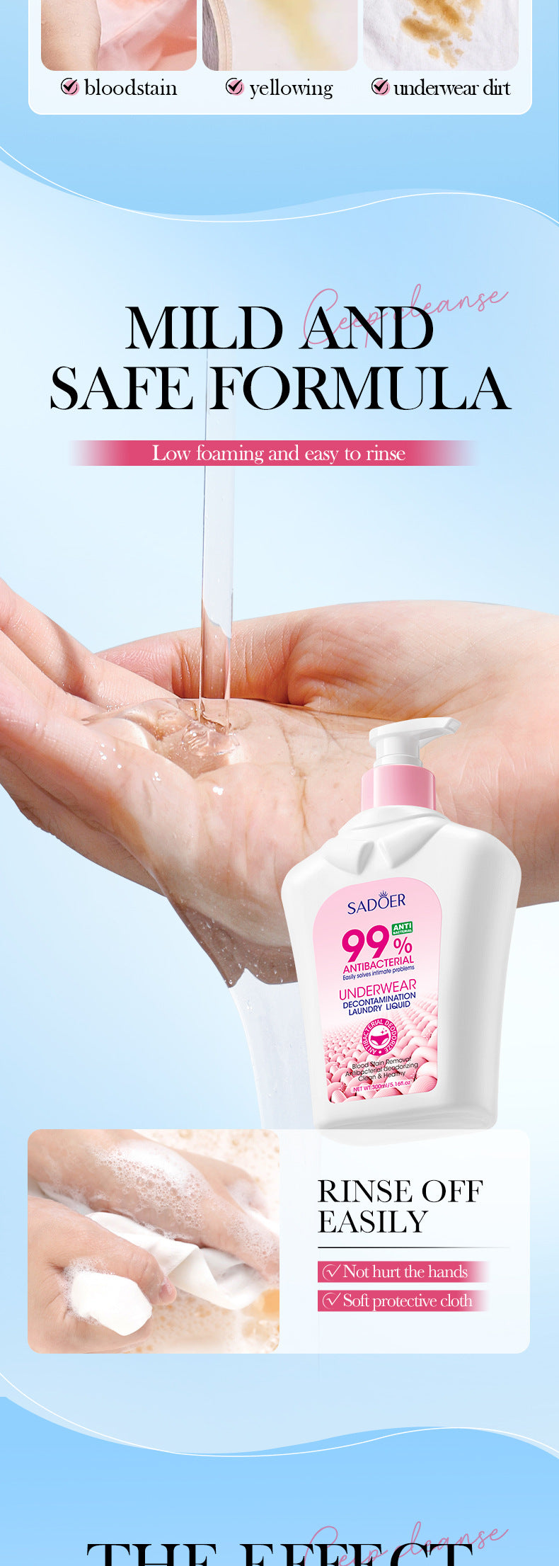 Antibacterial Stain Removal Underwear Laundry Detergent SADOER  foreign trade wholesale of laundry detergent for cleaning clothes