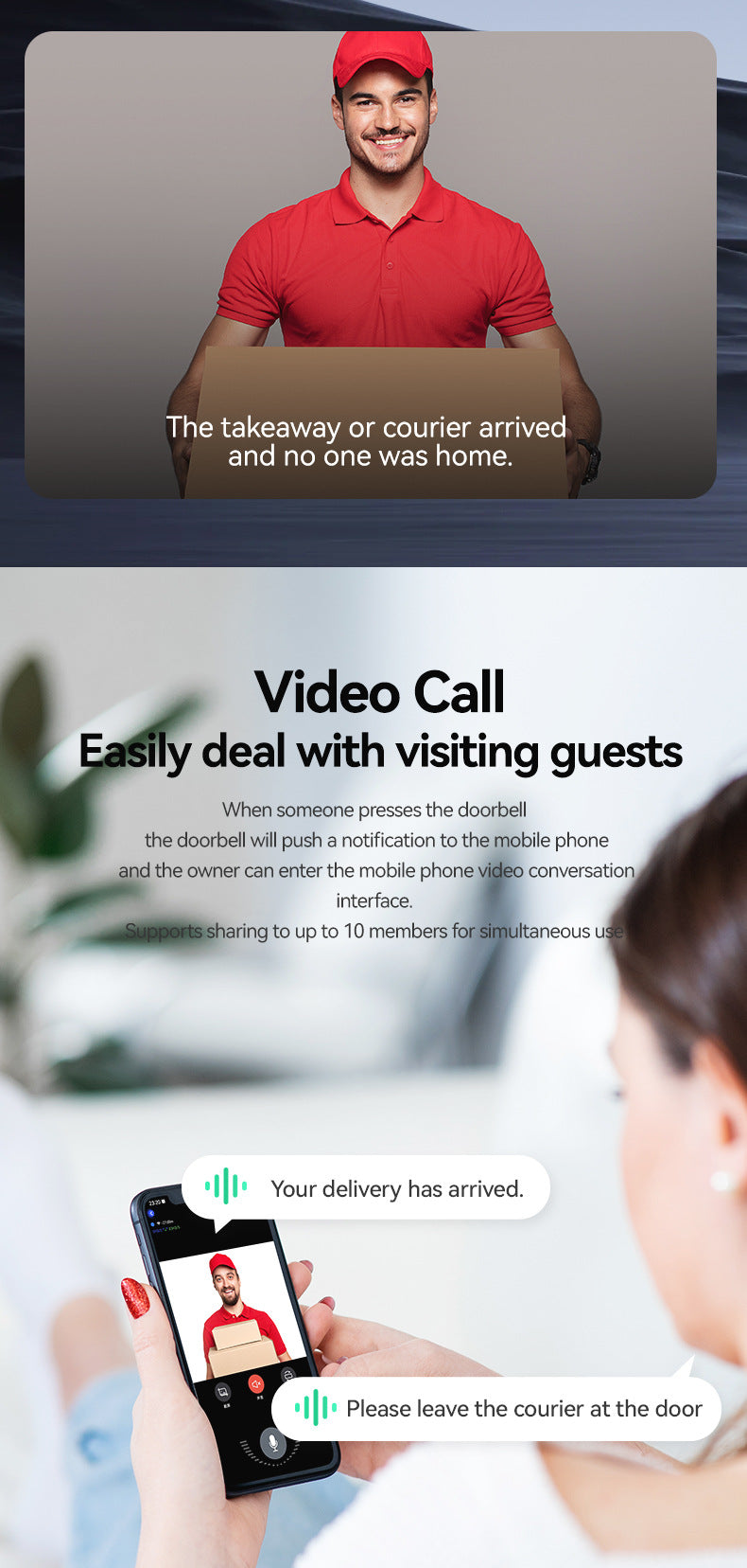 M9Intelligent visual doorbell WiFi Wireless HD Smart Home Intercom Bell Intelligent Security