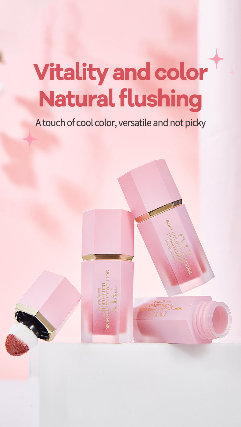 New Product TVLV Liquid Blush Velvet Moisturizing Six-color Lip Glaze Multi-functional Rouge Blush Facial Makeup
