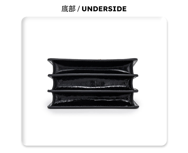 Snake Pattern Kelly Bag Niche Versatile Handbag High-Quality Fashion Women's Bag Light Luxury Single Shoulder Crossbody Women's Bag