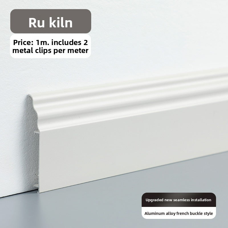 Aluminum alloy skirting board7cm Ultra-narrow double-layer snap-on skirting board, ultra-thin self-adhesive metal aluminum alloy baseboard