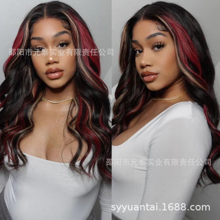 13*6 Lace Front Synthetic Wavy Wig Cross-border Hand Crochet Wig