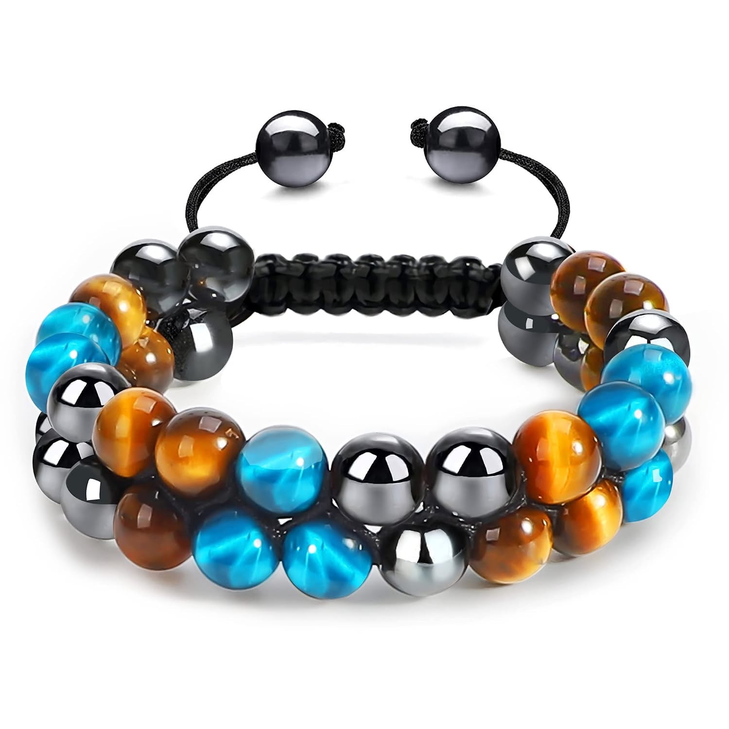 European and American Popular Natural Stone Beaded Bracelet Red Wood Grain Round Bead Stone Bracelet Wholesale