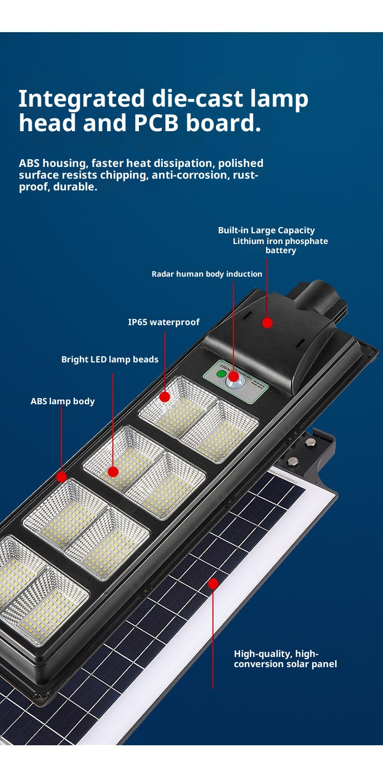 Solar Outdoor Garden & Road Lights IP65 Waterproof LED High Pole Mount with Aluminum Construction