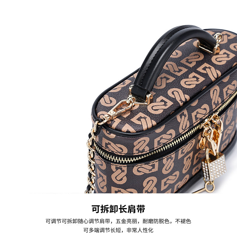 European and American Retro Printed Chain Small Square Bag Trendy Crossbody Women's Bag Niche Versatile Shoulder Handbag Women's Manufacturer