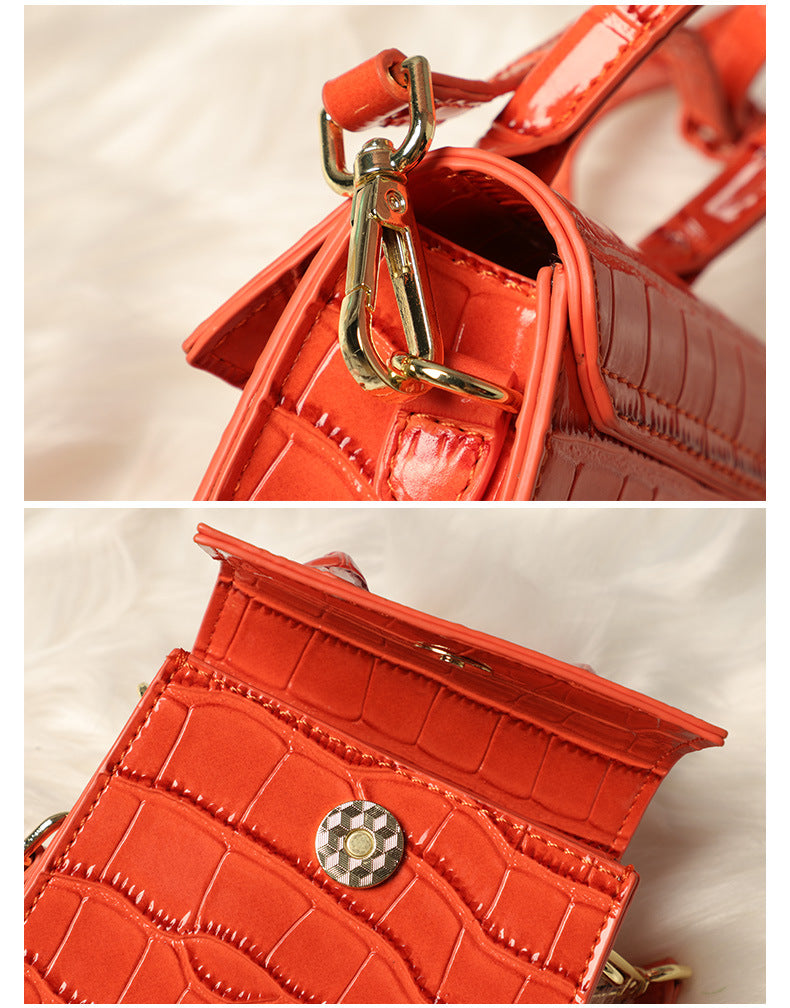 2020New PU Leather Small Square Bag Trendy Crossbody Women's Bag Stone Pattern Handbag Mini Bag minibags