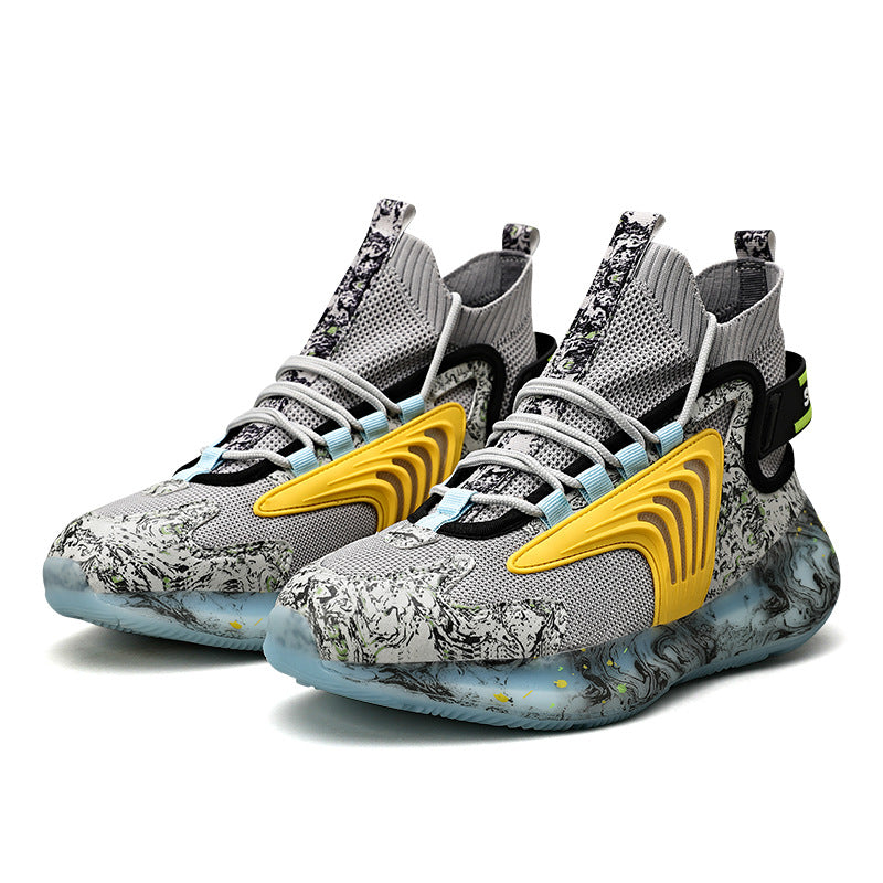 2025New National Fashion Casual Shoes Breathable Mesh Patchwork Men's Shoes Thick Sole Height Increasing Non-Slip Wear-Resistant Sports Shoes