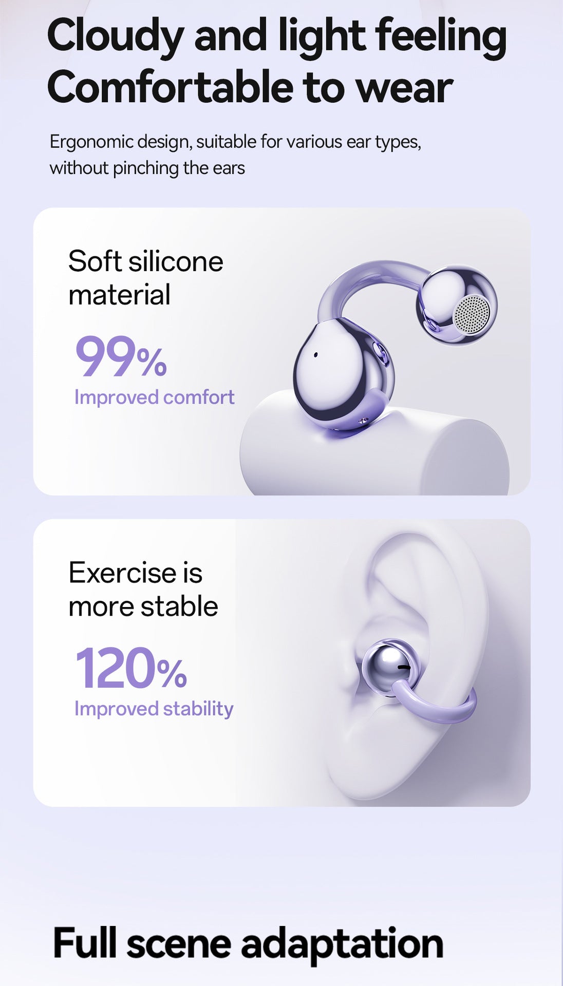 Featured Selection2025New GL8Ultra-long Battery Life High Appearance Private Model Ear Clip Bluetooth Earphones Wholesale