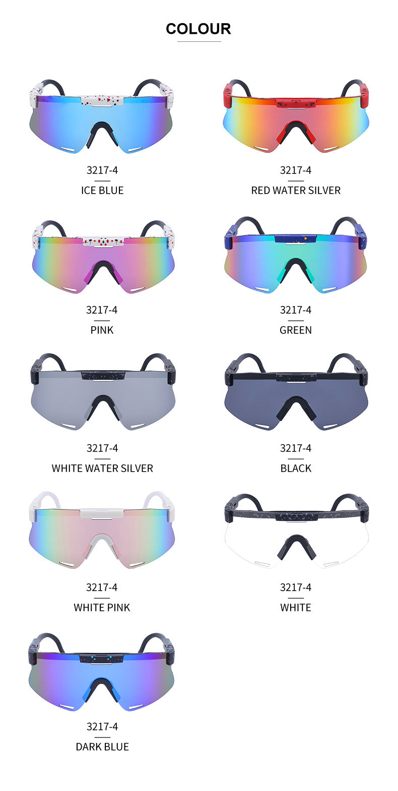 New European and American Style Colorful Outdoor Cycling Windproof Sunglasses for Men and Women Integrated Sports Sun Protection Sunglasses