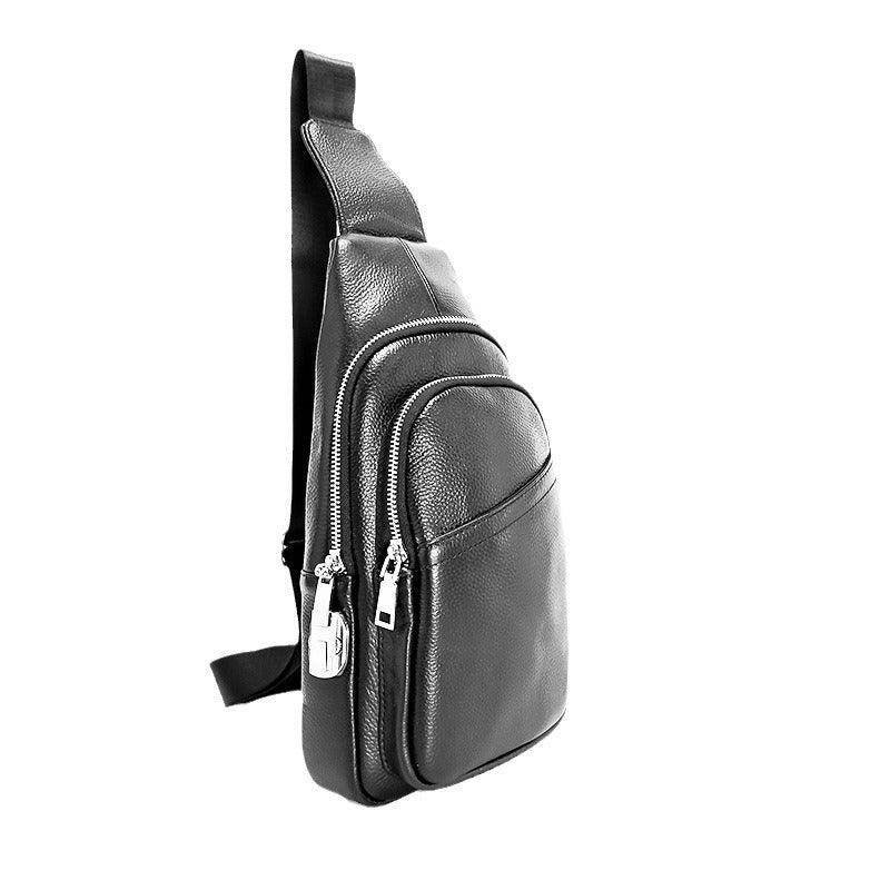 Anti-theft Bag Cowhide Chest Bag Password Lock Outdoor Sports Genuine Leather Single Shoulder Crossbody Bag Anti-theft Password Lock