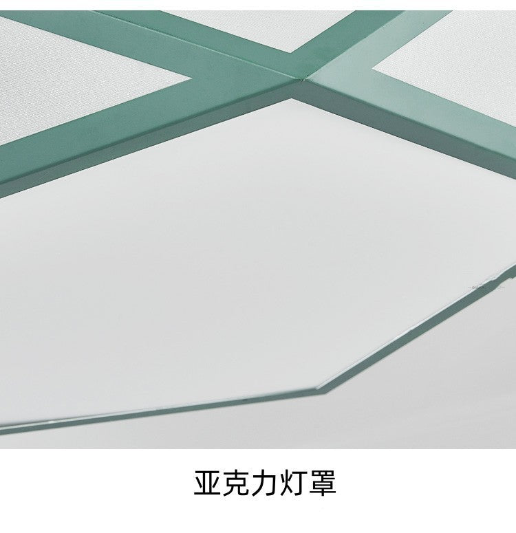 Minimalist Iron Art Acrylic Ceiling Light Nordic Diamond Geometric Hollow Children's Bedroom Colorful Macaron led Lamp
