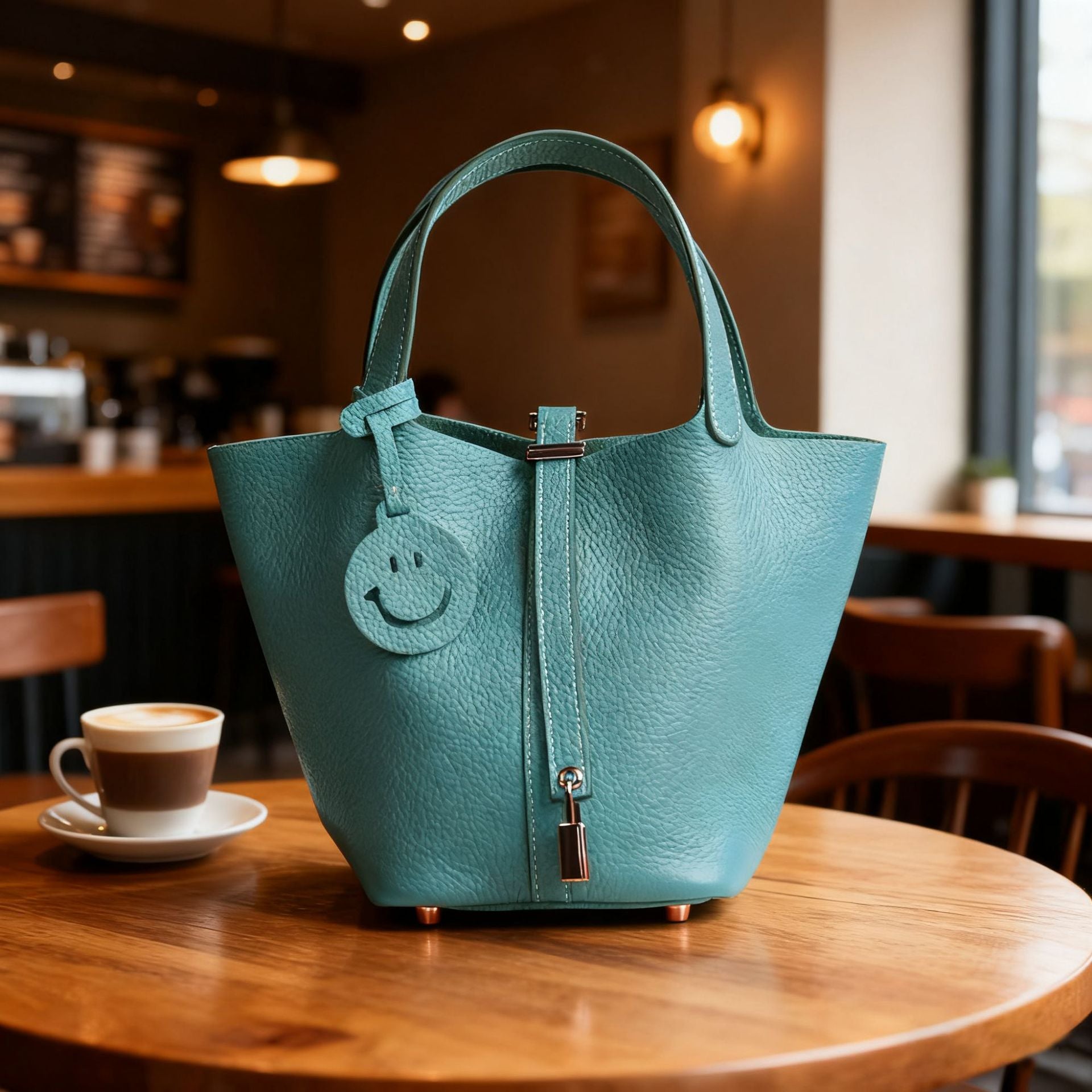 European and American New Hot-Selling Simple Women's Top Layer Cowhide Large Capacity Versatile Bucket Bag Handbag