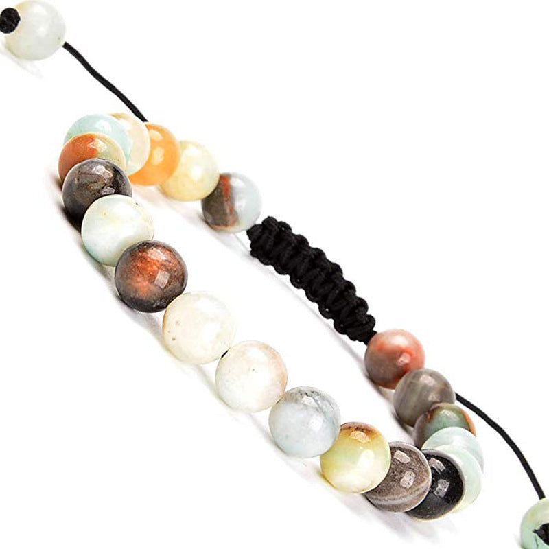AliExpress Natural Tiger Eye Stone Bracelet Agate Couple Woven Bracelet Peacock Stone Woven Bracelet