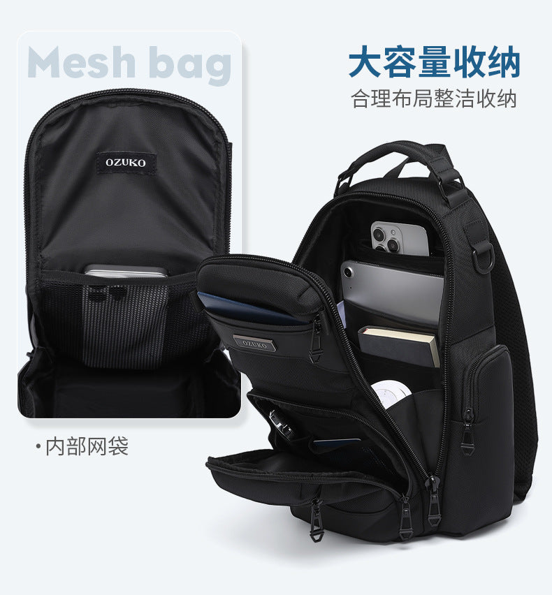 Trendy Men's Chest Bag Crossbody Bag Lightweight Multifunctional Waterproof Travel Portable Sling Bag Casual Men's Bag High-end Feel