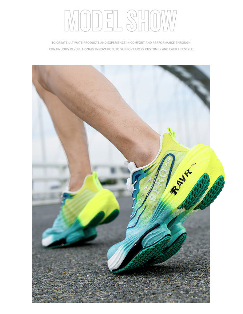 2025Autumn Winter New Double Mesh Comfortable Knob Buckle Sports Shoes Parent-Child Super Soft Sole Carbon Plate Wear-Resistant Running